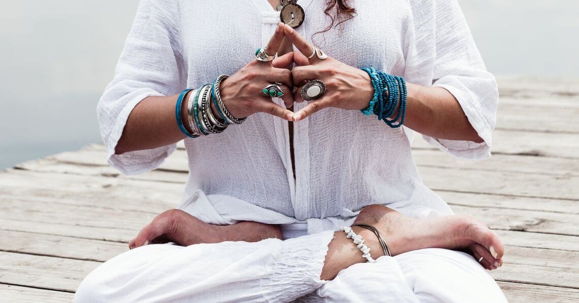 Woman in lotus position