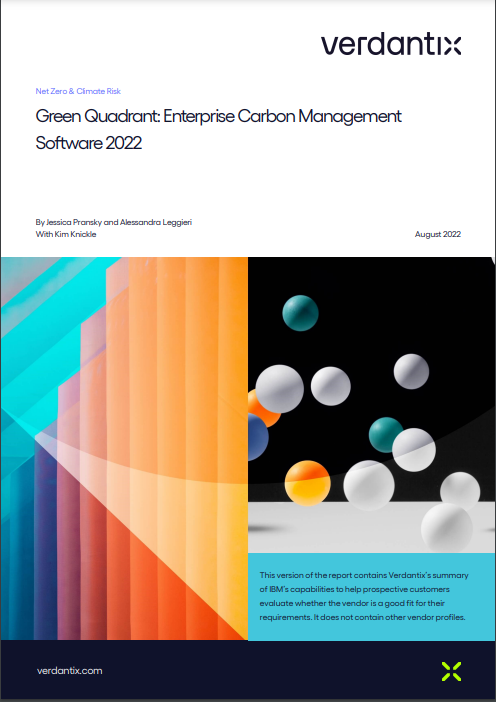 Green Quadrant: Enterprise Carbon Management Software 2022