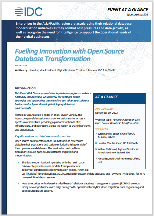 Fuelling Innovation with Open Source  Database Transformation