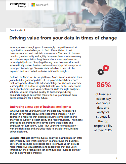 Rackspace Data Estate Modernisation & Analytics