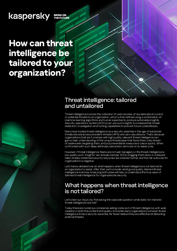 How сan threat intelligence be tailored to your organization?