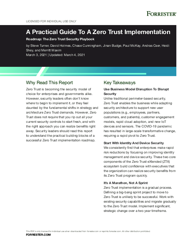 A Practical Guide To A Zero Trust Implementation