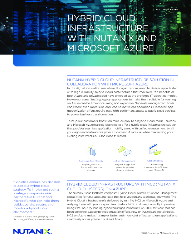 Hybrid Cloud Solutions mit Microsoft Azure und Nutanix