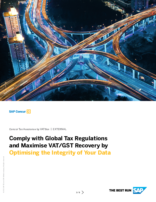 Comply with Global Tax Regulations and Maximise VAT/GST Recovery by Optimising the Integrity of Your Data