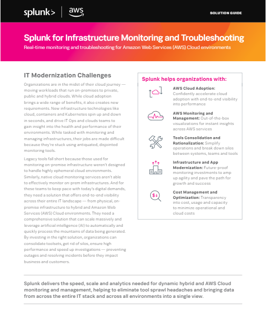 Splunk & AWS Infrastructure Monitoring and Troubleshooting
