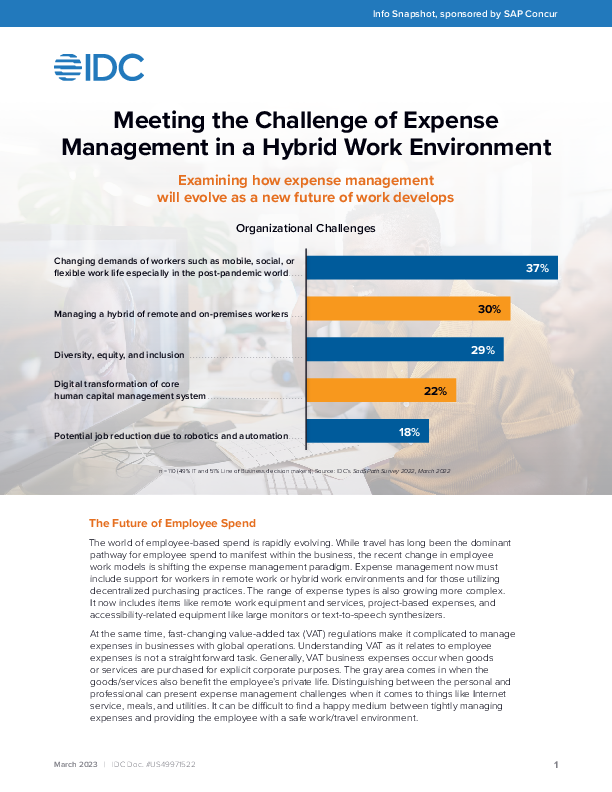 IDC: Meeting the Challenge of Expense Management in a Hybrid Work Environment