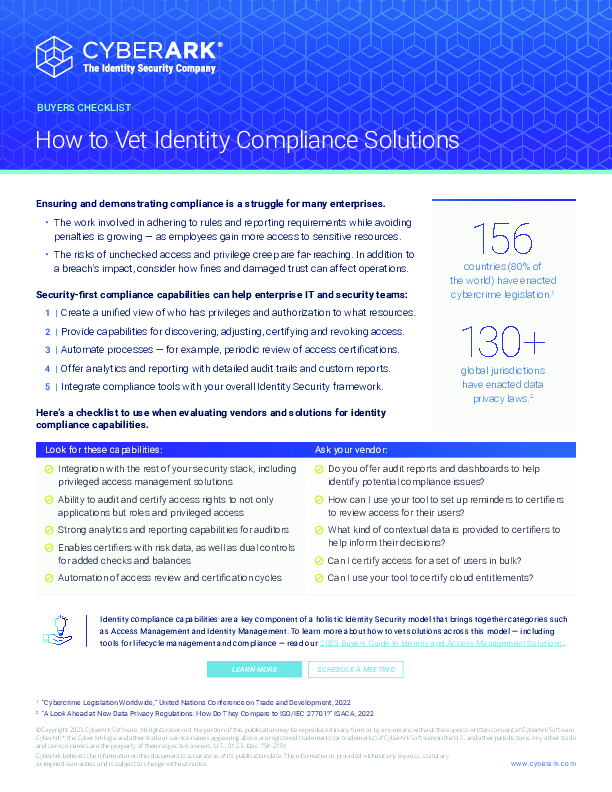 Buyers checklist security first compliance and reporting