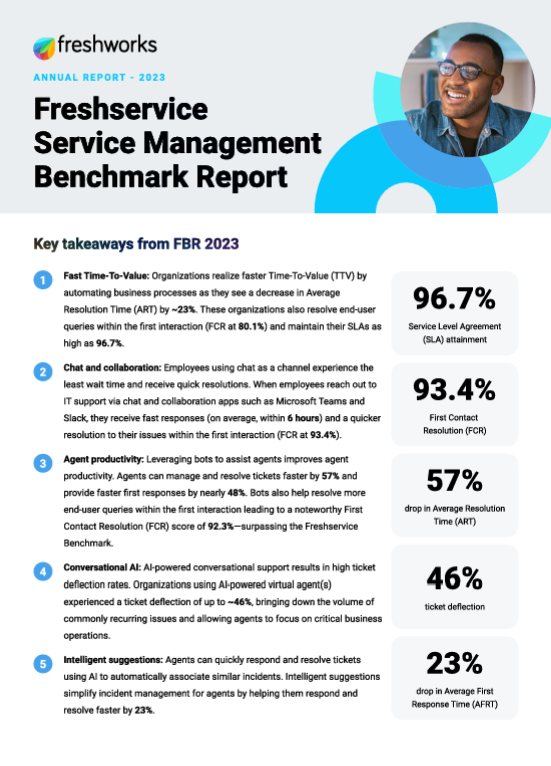 Freshservice Service Management Benchmark Report - Key Takeaways 2023