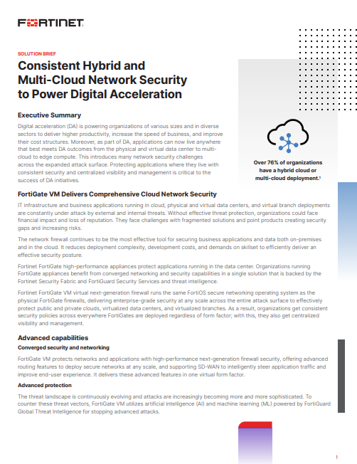 Consistent Hybrid and  Multi-Cloud Network Security  to Power Digital Acceleration