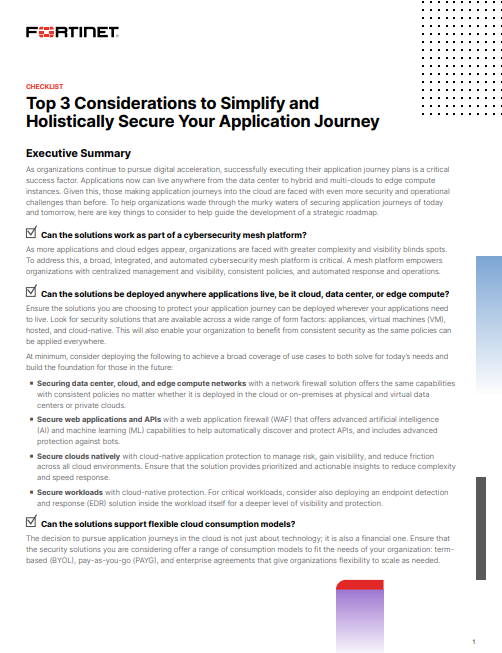 Top 3 Considerations to Simplify and  Holistically Secure Your Application Journey