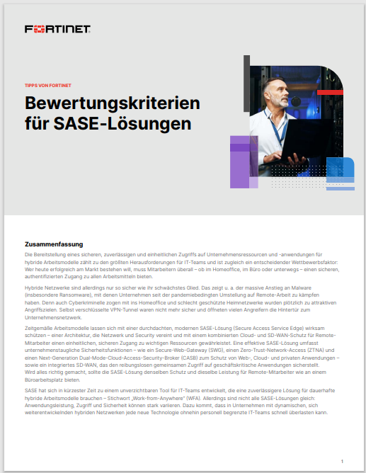 Bewertungskriterien  für SASE-Lösungen