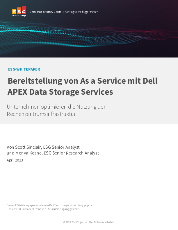 Bereitstellung von As a Service mit Dell APEX Data Storage Services