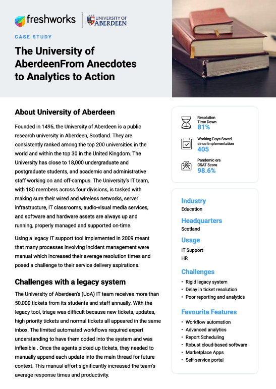 The University of Aberdeen, From Anecdotes to Analytics to Action