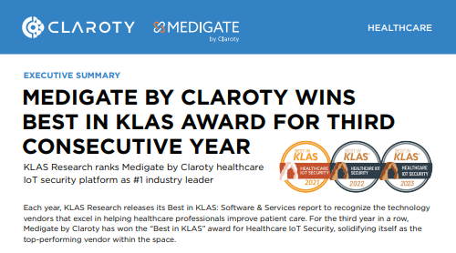 MEDIGATE BY CLAROTY WINS  BEST IN KLAS AWARD FOR THIRD  CONSECUTIVE YEAR