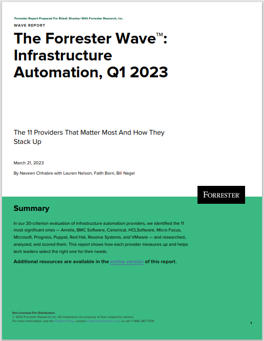The Forrester Wave™: Infrastructure  Automation, Q1 2023