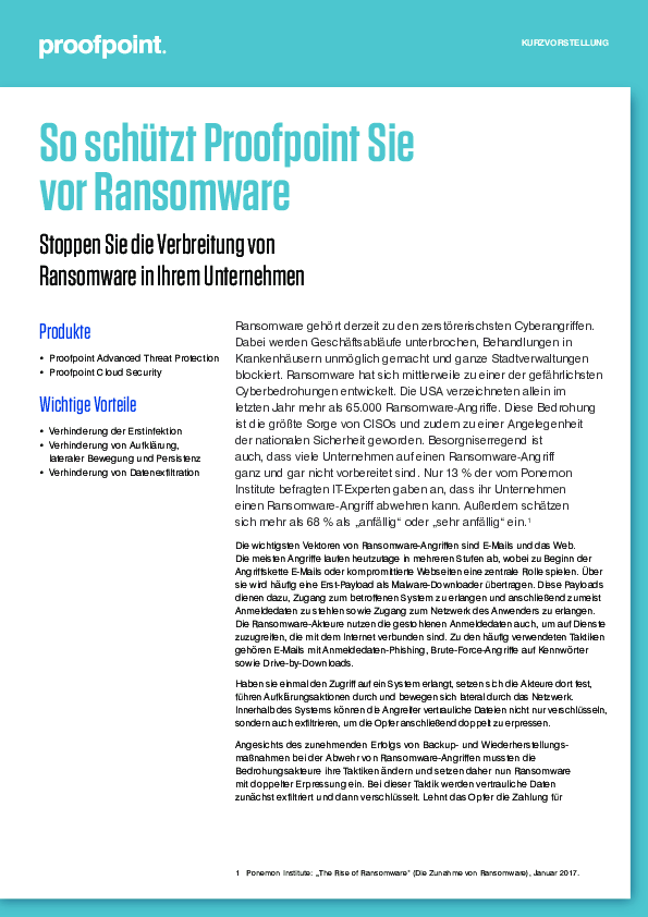 So schützt Proofpoint Sie vor Ransomware