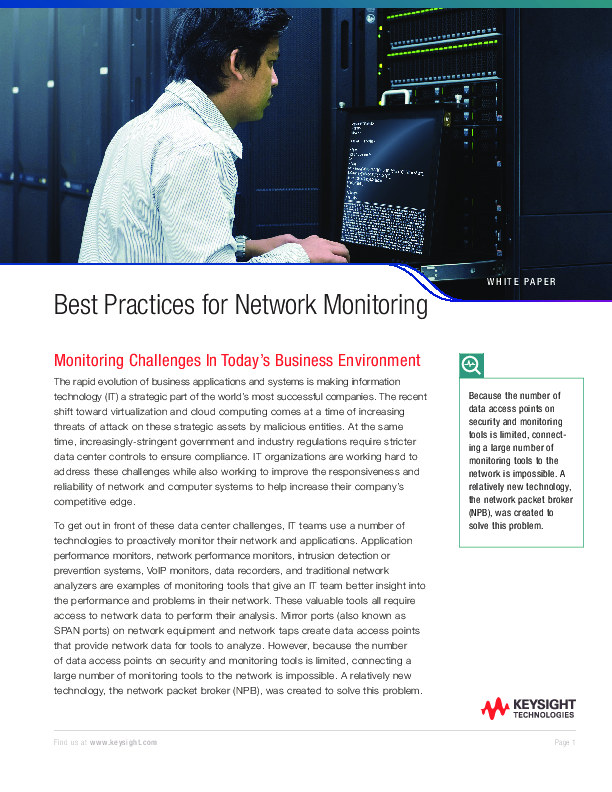 Best Practices for Network Monitoring