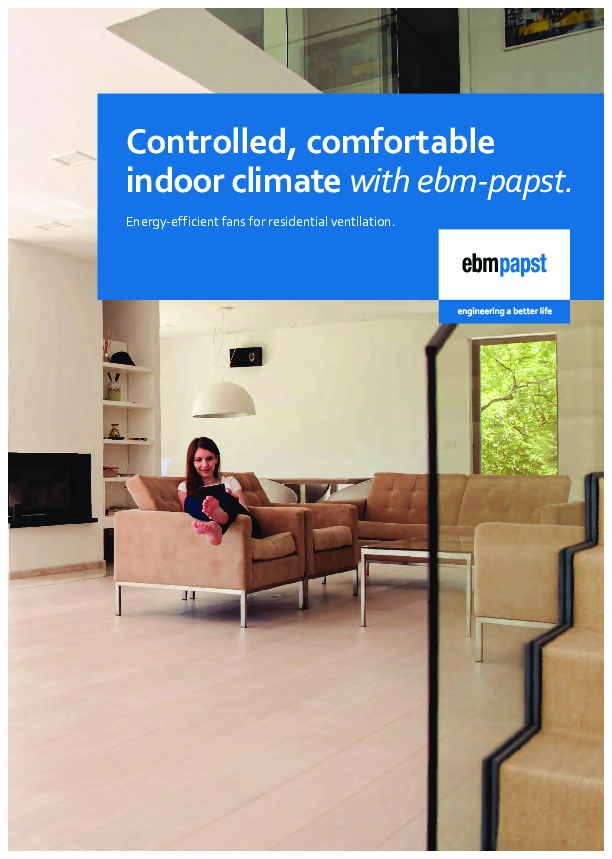 Controlled, comfortable indoor climate with ebm-papst.