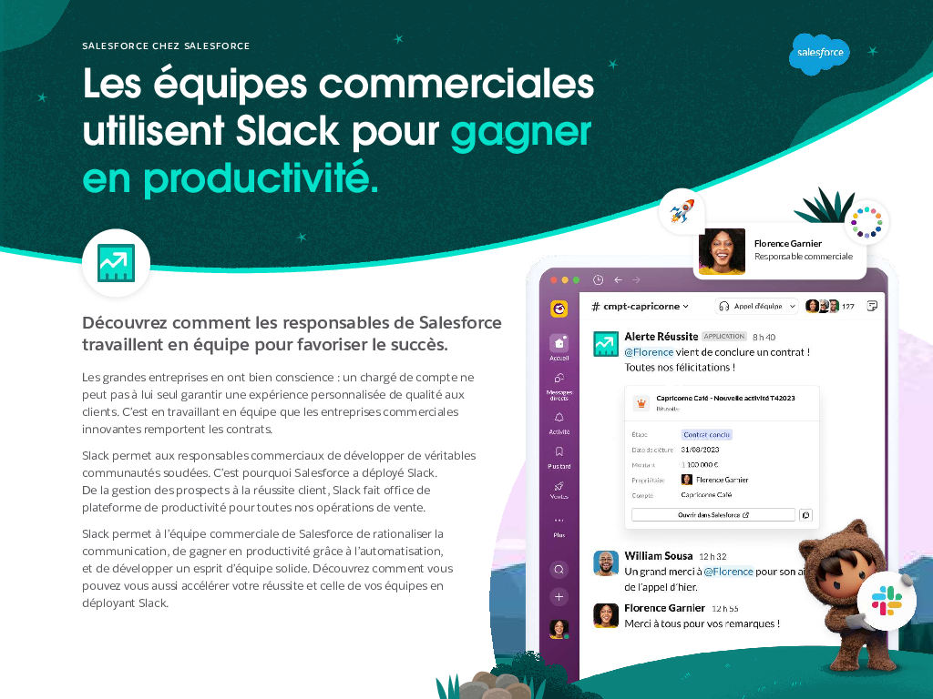 Les équipes commerciales utilisent Slack pour gagner en productivité.