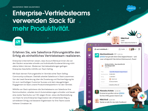 Enterprise-Vertriebsteams verwenden Slack für mehr Produktivität.