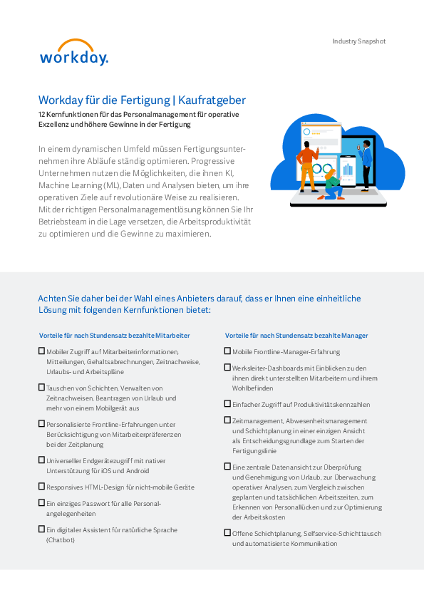 Workday für die Fertigung | Kaufratgeber