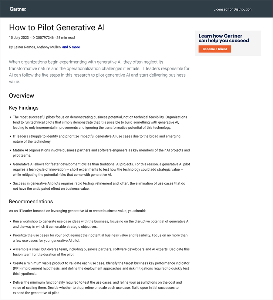 How to Pilot Generative AI