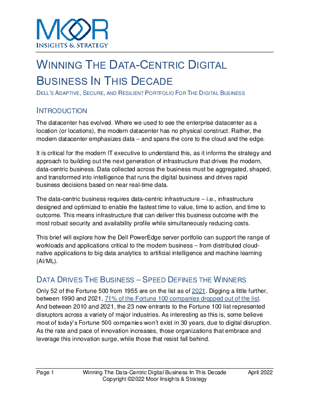 WINNING THE DATA-CENTRIC DIGITAL BUSINESS IN THIS DECADE