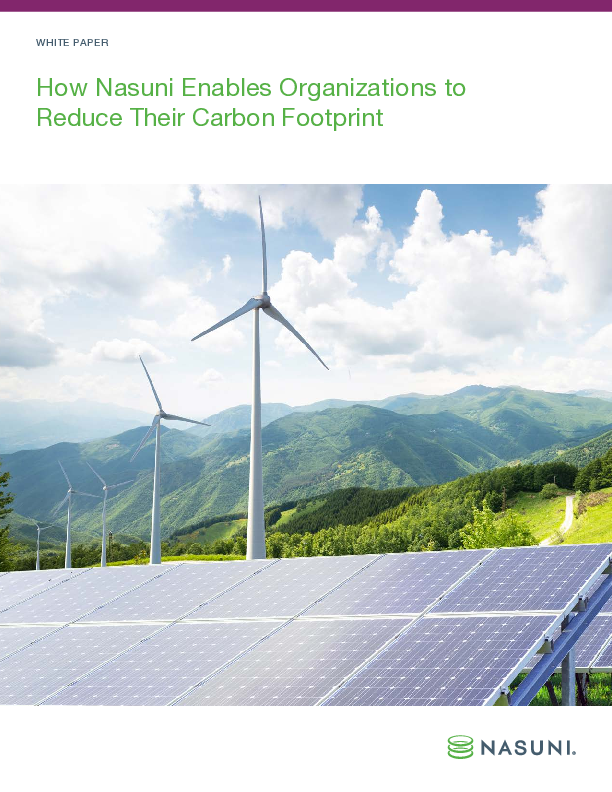 How Nasuni Enables Organizations to Reduce Their Carbon Footprint 