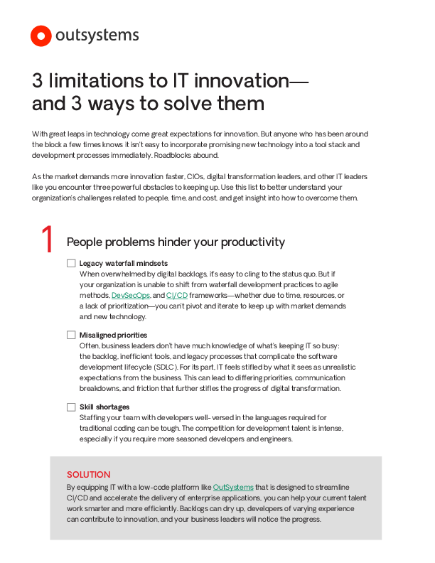 3 limitations to IT innovation - and 3 ways to solve them