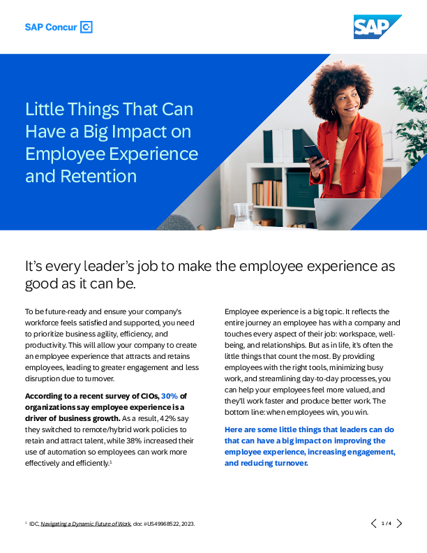 Little Things That Can Have a Big Impact on Employee Experience and Retention