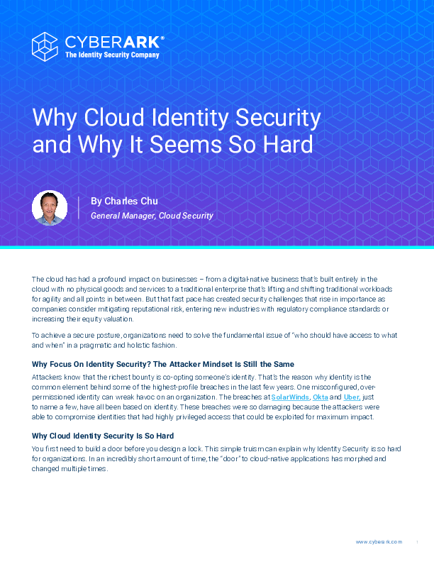 Why Cloud Identity Security and Why It Seems So Hard