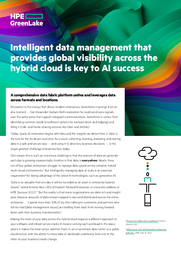 Intelligent data management that provides global visibility across the hybrid cloud is key to AI success