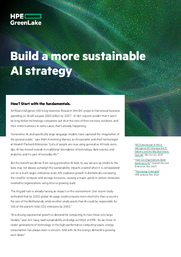 Build a more sustainable AI strategy