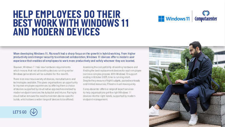 HELP EMPLOYEES DO THEIR  BEST WORK WITH WINDOWS 11 AND MODERN DEVICES