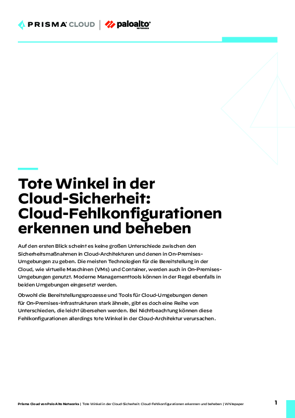 Tote Winkel in der Cloud-Sicherheit: Cloud-Fehlkonfigurationen erkennen und beheben