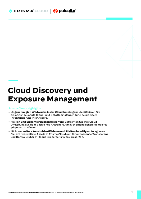 Cloud Discovery und Exposure Management