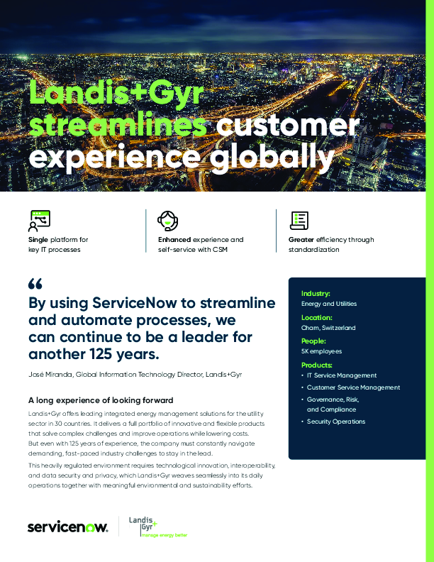 Landis+Gyr streamlines customer experience globally