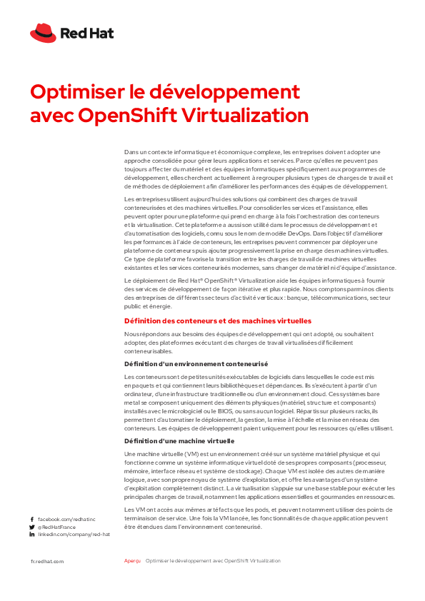Optimiser le développement avec OpenShift Virtualization