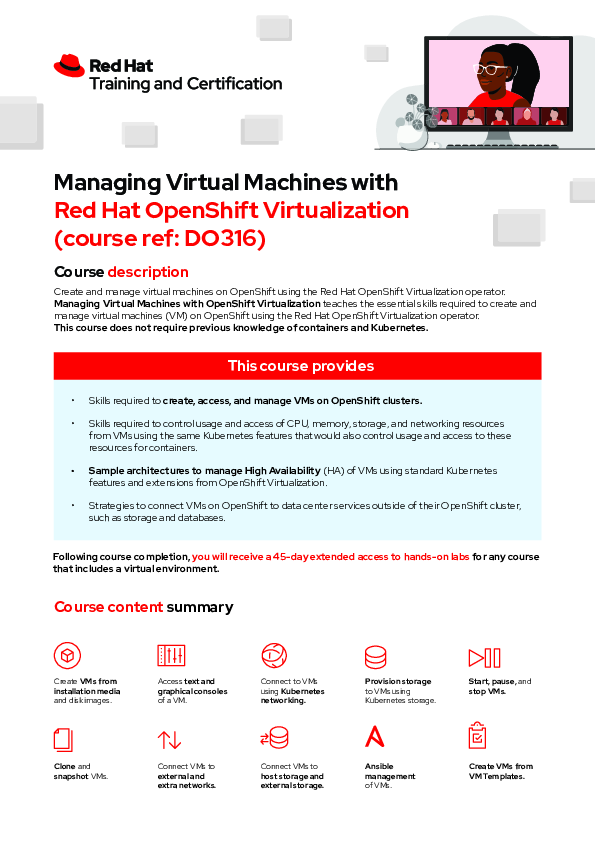 Managing Virtual Machines with Red Hat OpenShift Virtualization 