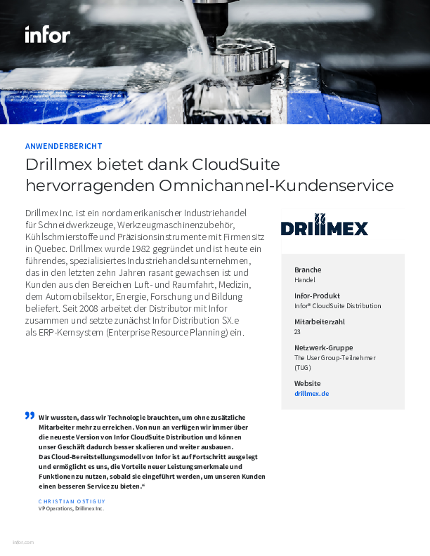 Drillmex bietet dank CloudSuite  hervorragenden Omnichannel-Kundenservice