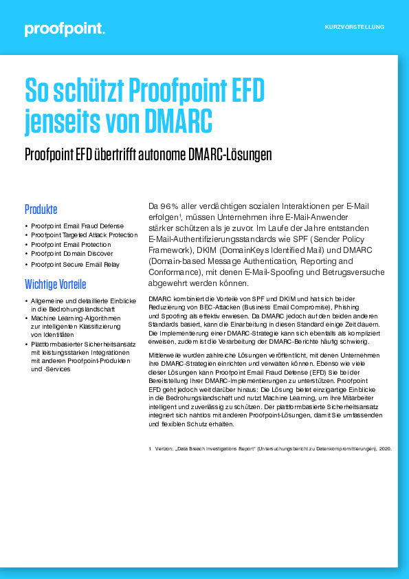 So schützt Proofpoint EFD  jenseits von DMARC 