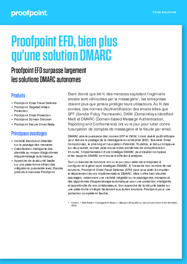 Proofpoint EFD, bien plus  qu'une solution DMARC