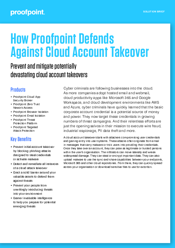 How Proofpoint Defends Against Cloud Account Takeover