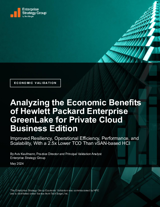 Analyzing the Economic Benefits of Hewlett Packard Enterprise GreenLake for Private Cloud Business Edition