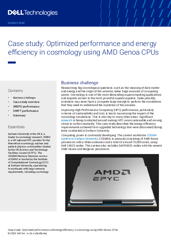 Case study: Optimized performance and energy efficiency in cosmology using AMD Genoa CPUs