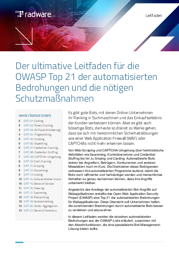 Der ultimative Leitfaden für die OWASP Top 21 der automatisierten  Bedrohungen und die nötigen  Schutzmaßnahmen