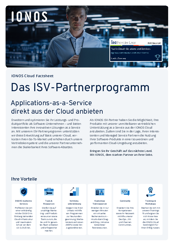 Das ISV-Partnerprogramm: Applications-as-a-Service  direkt aus der Cloud anbieten