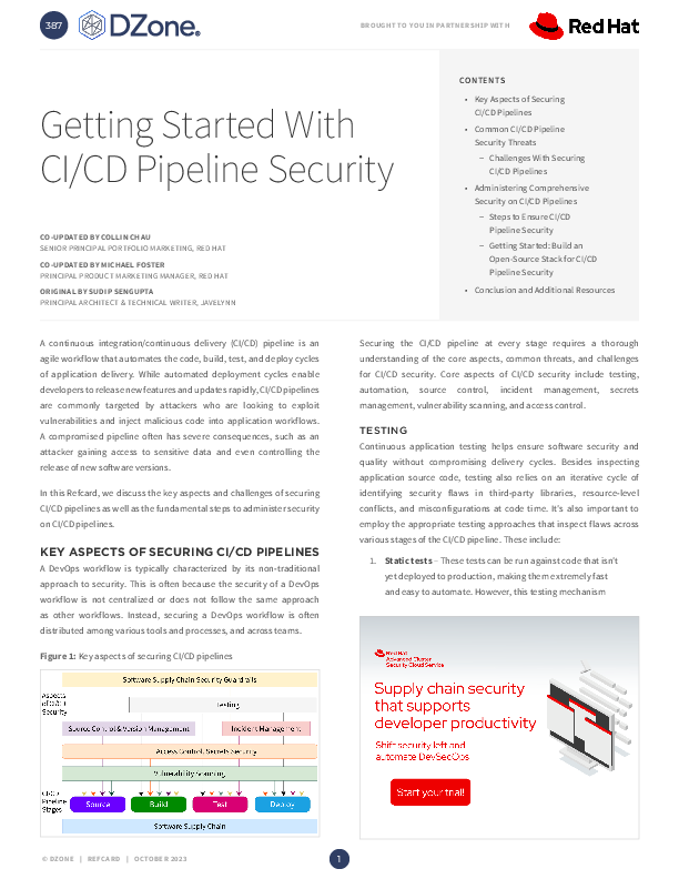 Getting started with CI/CD pipeline security