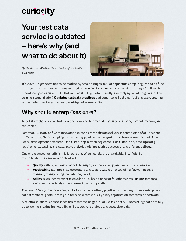 Why outdated test data services are holding you back