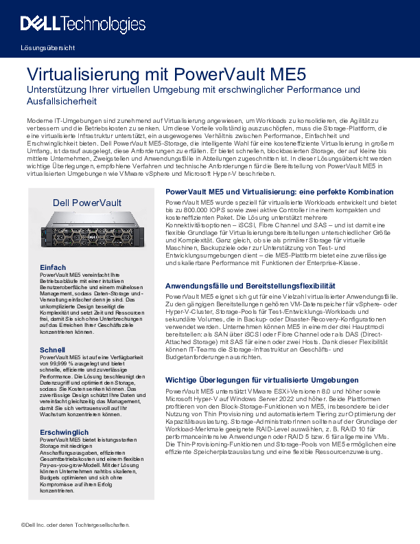Virtualisierung mit PowerVault ME5